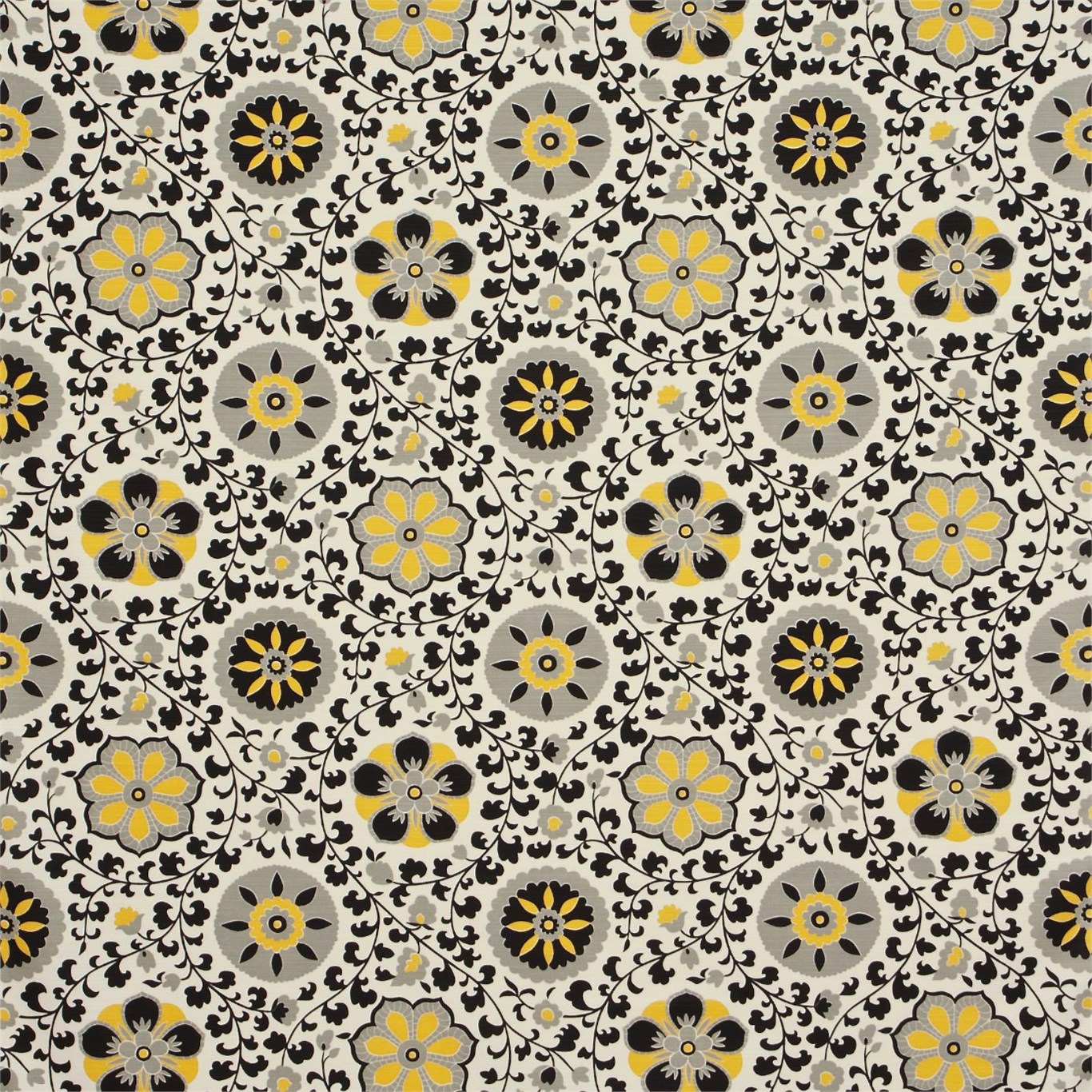 Zahra Black/Yellow Fabric by SAN