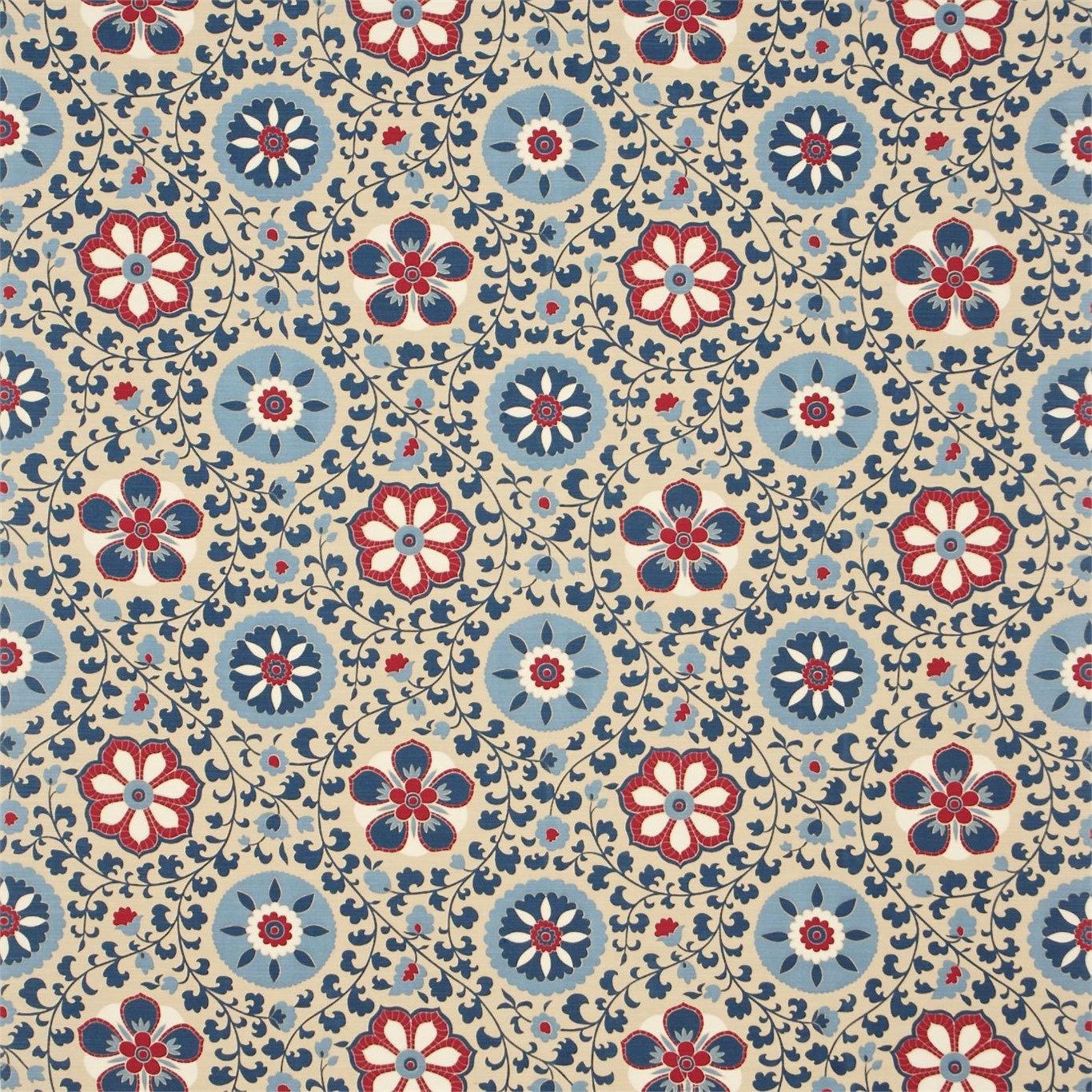 Zahra Indigo Fabric Sanderson by Sanderson Design
