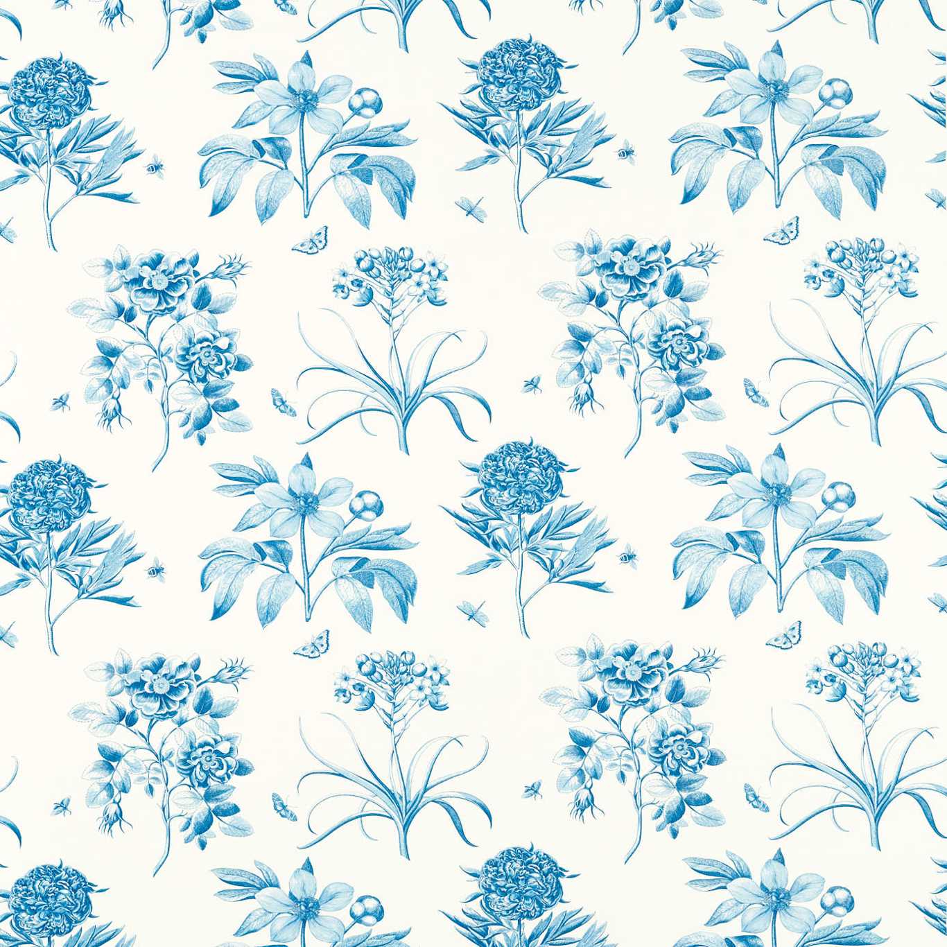Etchings & Roses China/ Blue Fabric by SAN