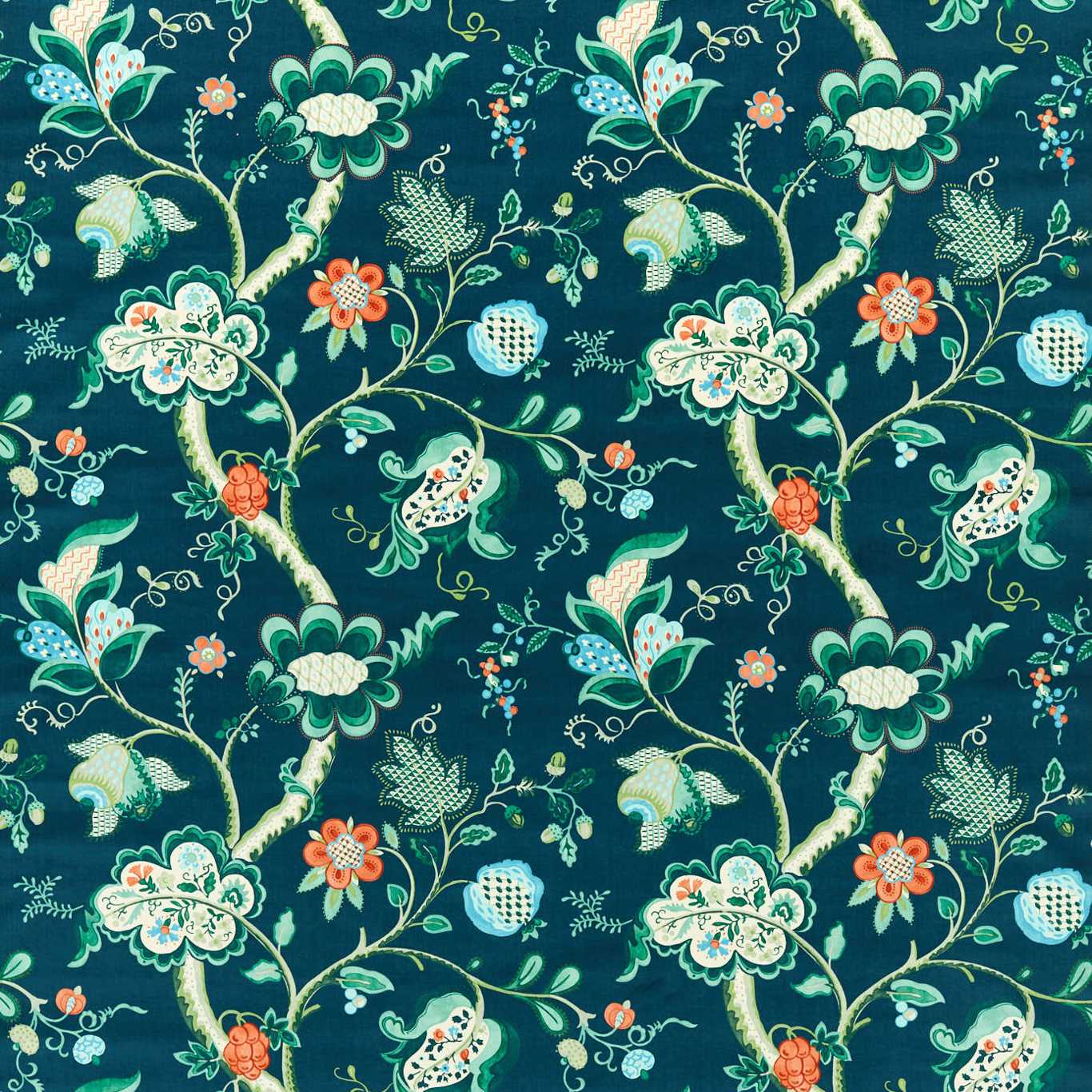 Roslyn Eucalyptus/Rowan Berry Fabric by SAN