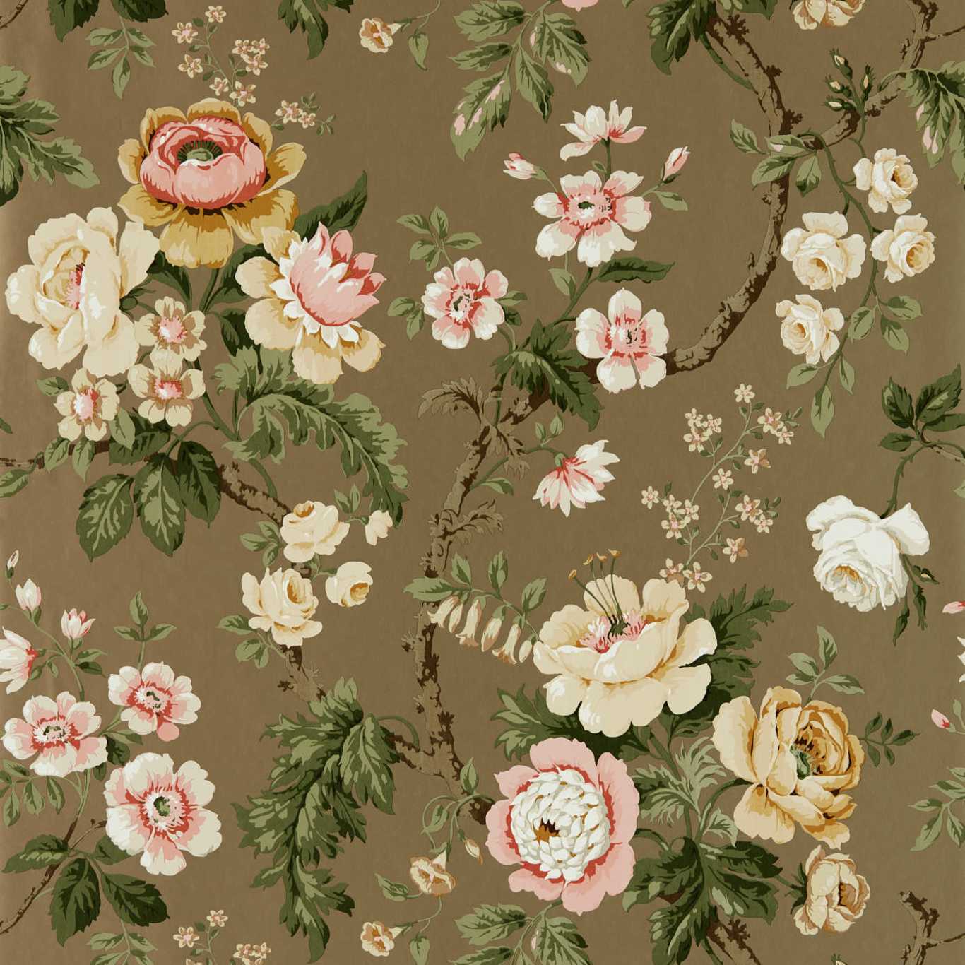 Hykenham Gold Metallic/Rose Wallpaper by SAN