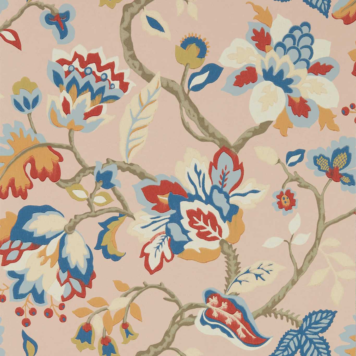 Amanpuri Salmon/Dove Blue Wallpaper by SAN