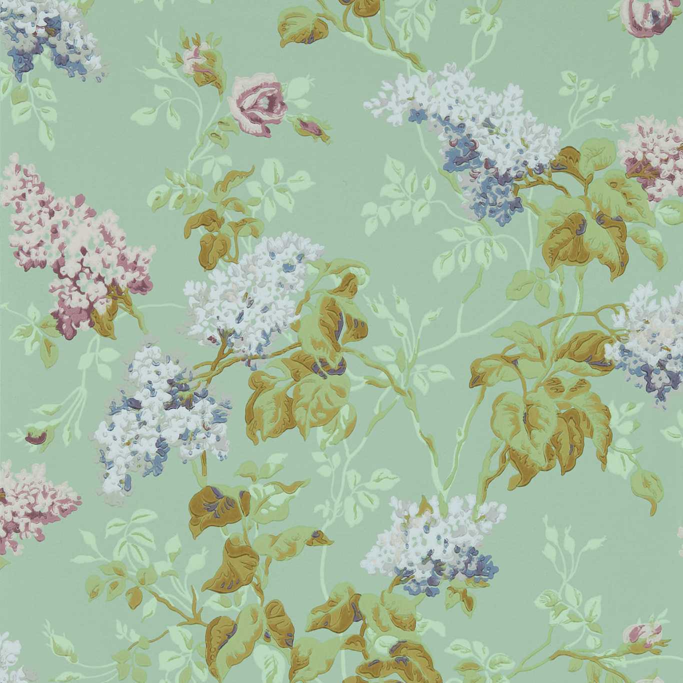 Sommerville Mint/Plum Wallpaper by SAN