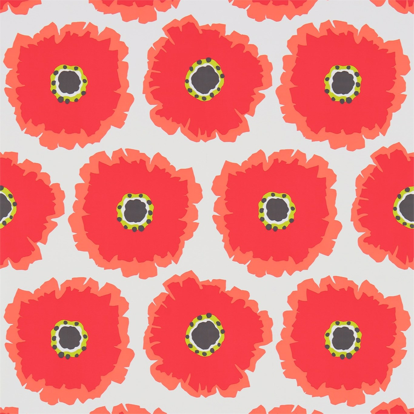 Papavera Chalk/Coral Wallpaper by SAN