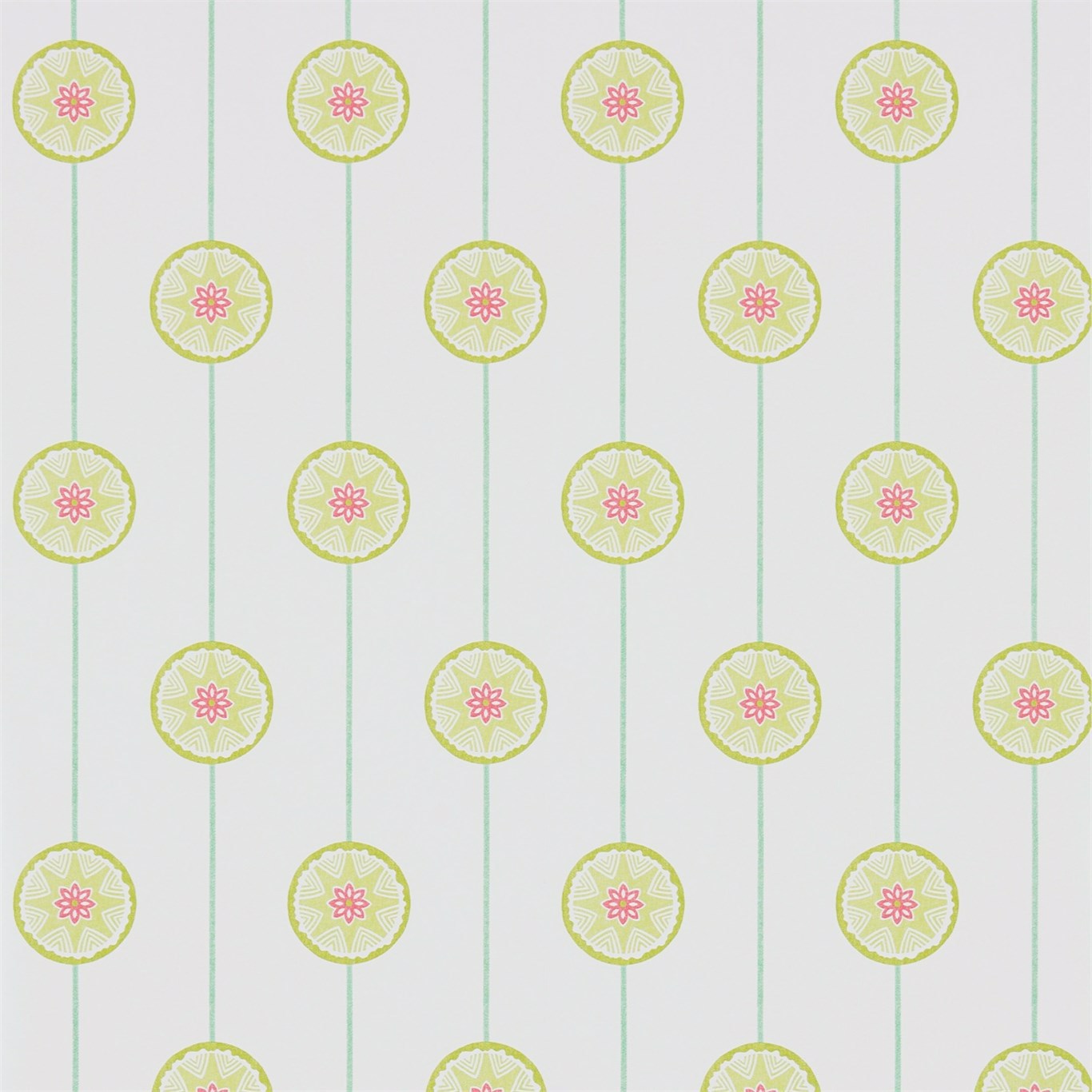 Tambourine Lime/Fuchsia Wallpaper by SAN