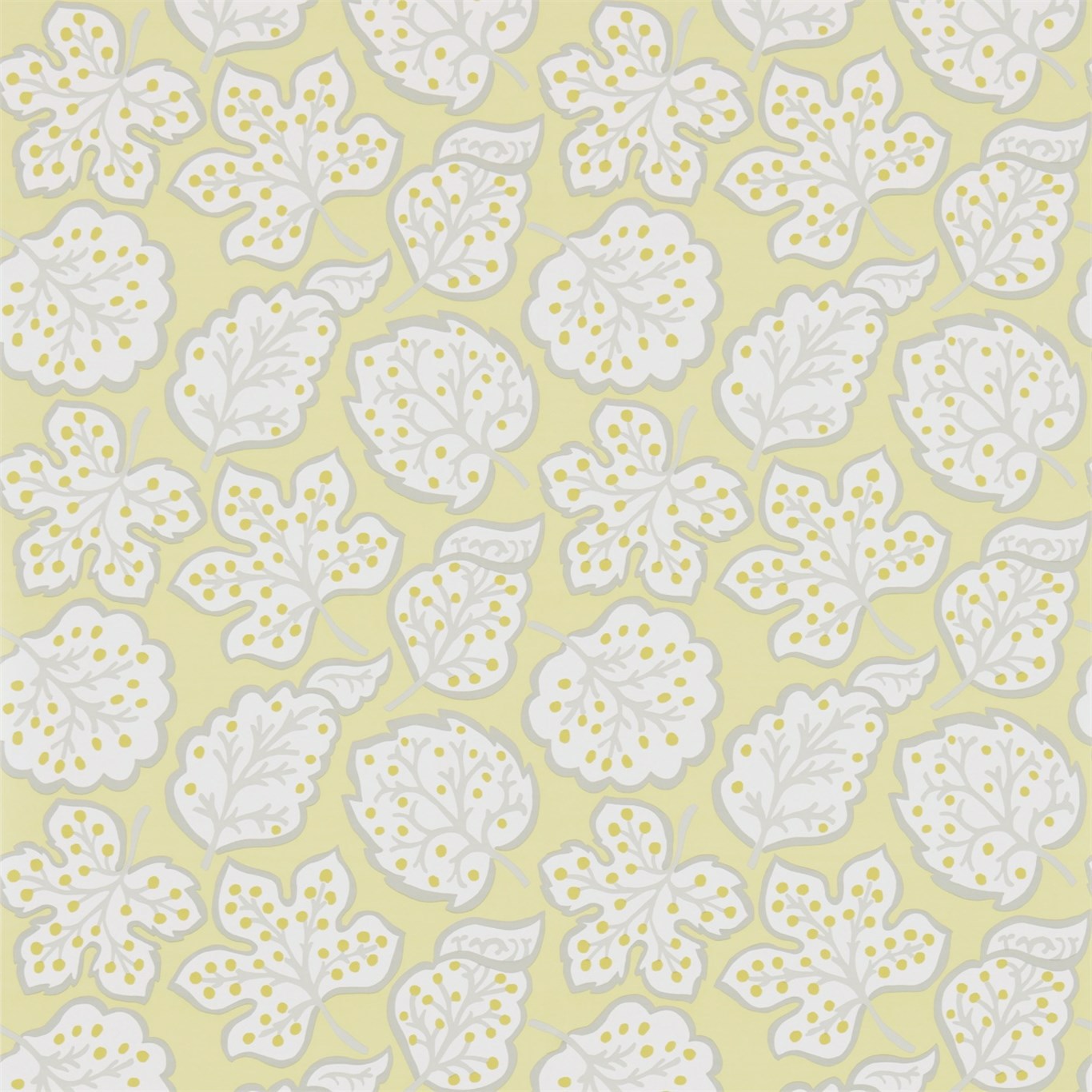 Jewel Leaves Cadmium/Dove Wallpaper by SAN