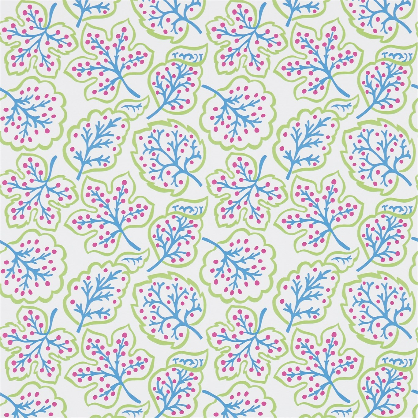 Jewel Leaves Brights Wallpaper by SAN