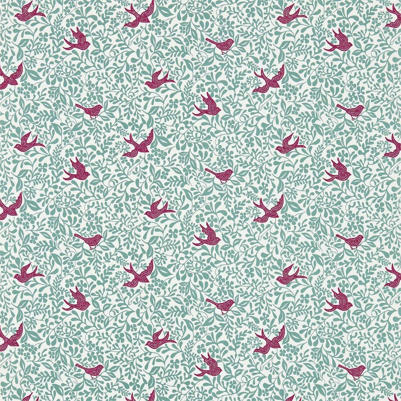 Larksong Slate/Berry Fabric | Sanderson by Sanderson Design