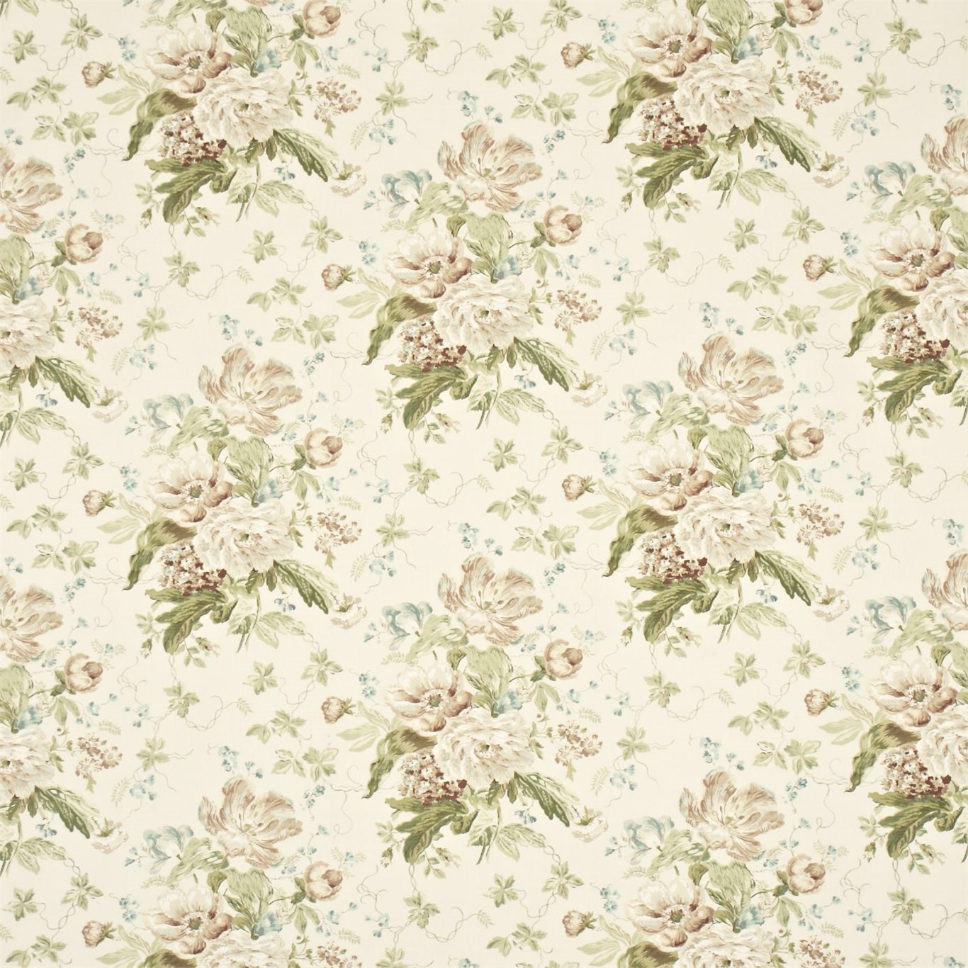 Alsace Ivory/Chocolate Fabric by SAN