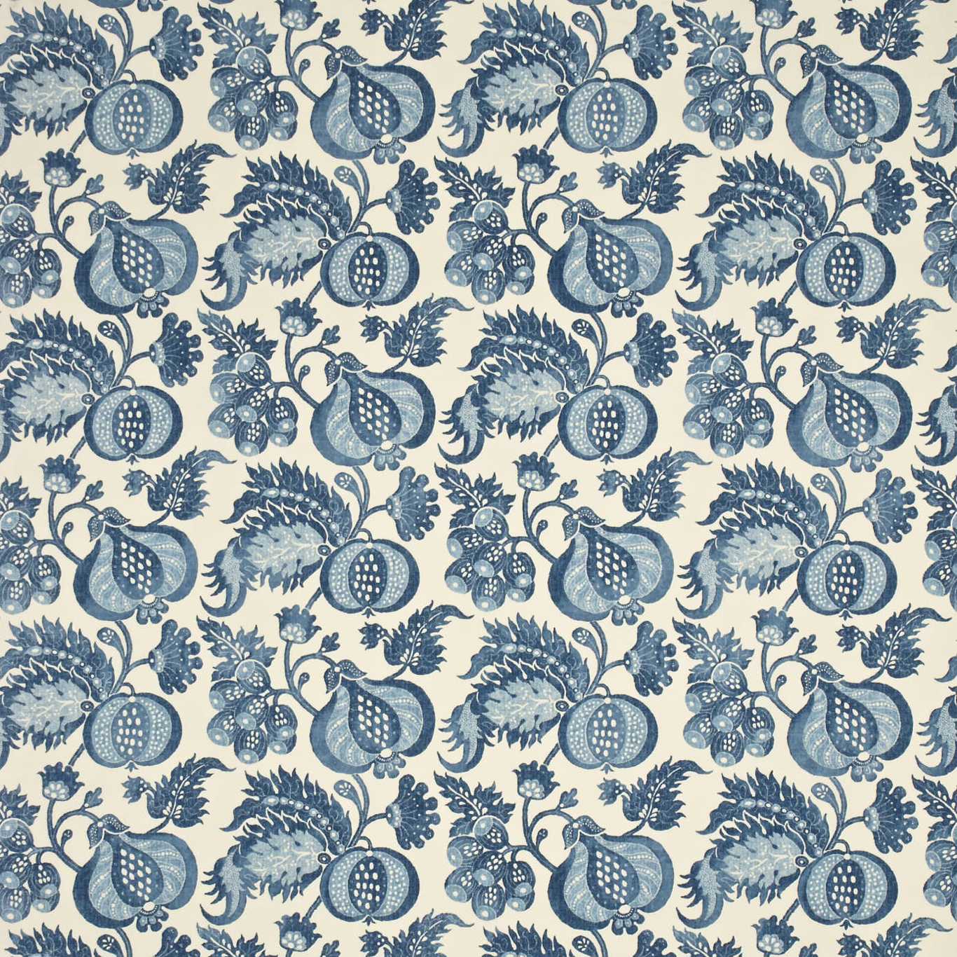 China Blue Indigo/Neutral Fabric by SAN