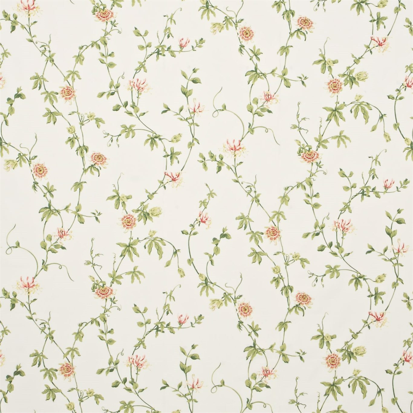 Passion Flower Ivory/Pink Fabric by SAN