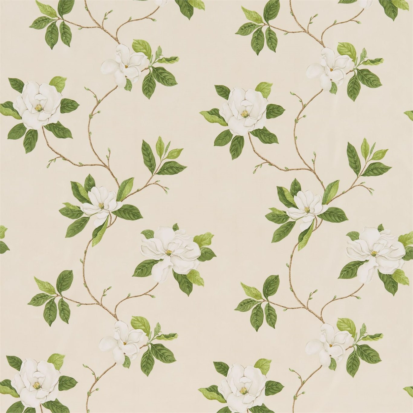Sweet Bay Ivory/Green Fabric by SAN