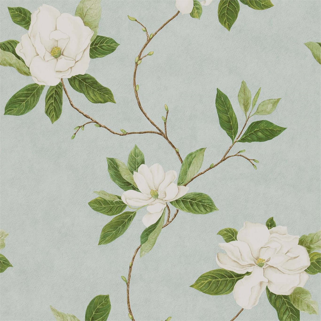 Sweet Bay Wedgwood/Cream Wallpaper | Sanderson by Sanderson Design