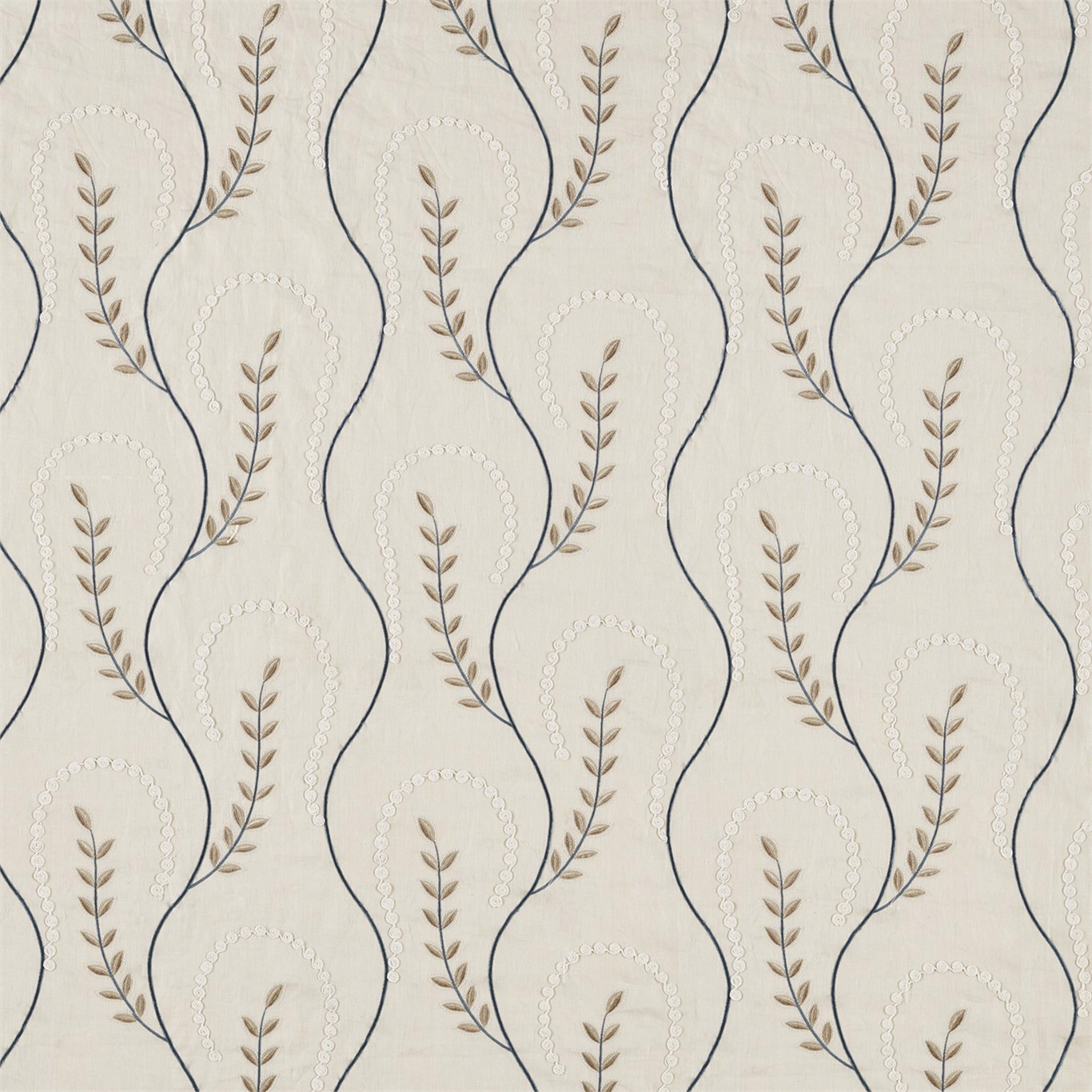 Chamomile Trail Indigo Fabric by SAN