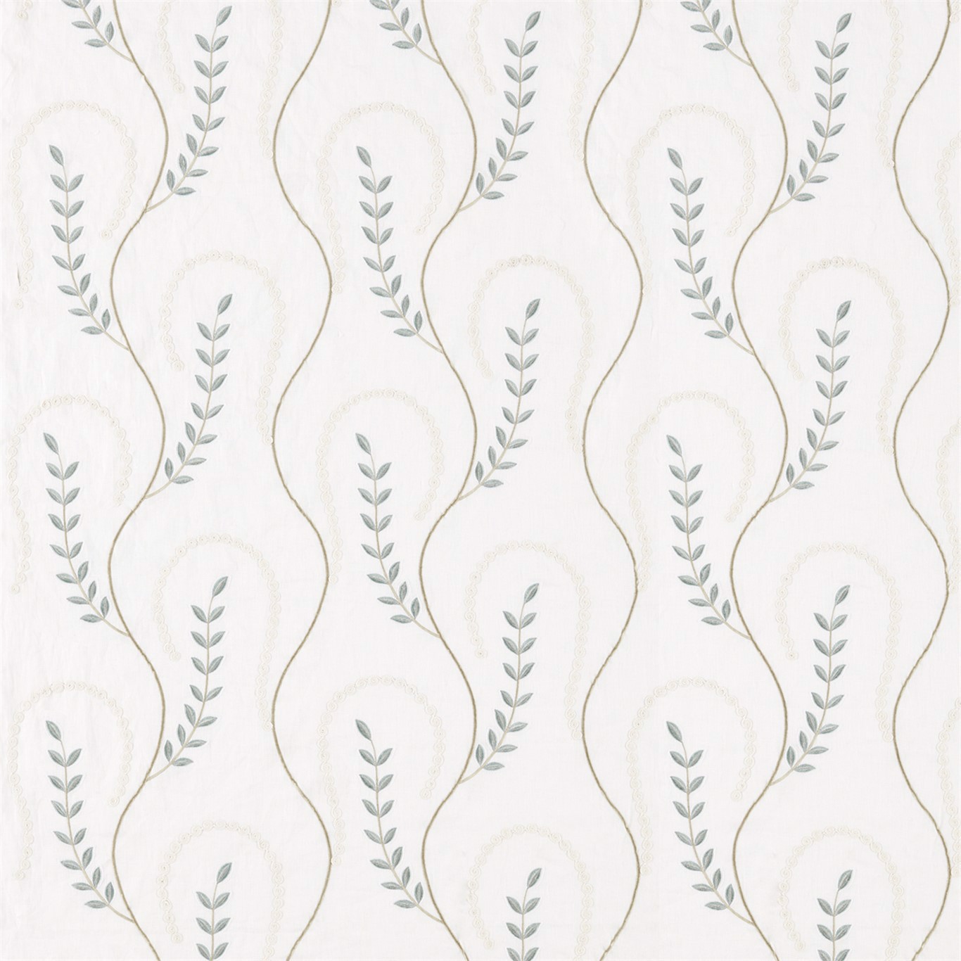 Chamomile Trail Teal/Green Fabric by SAN