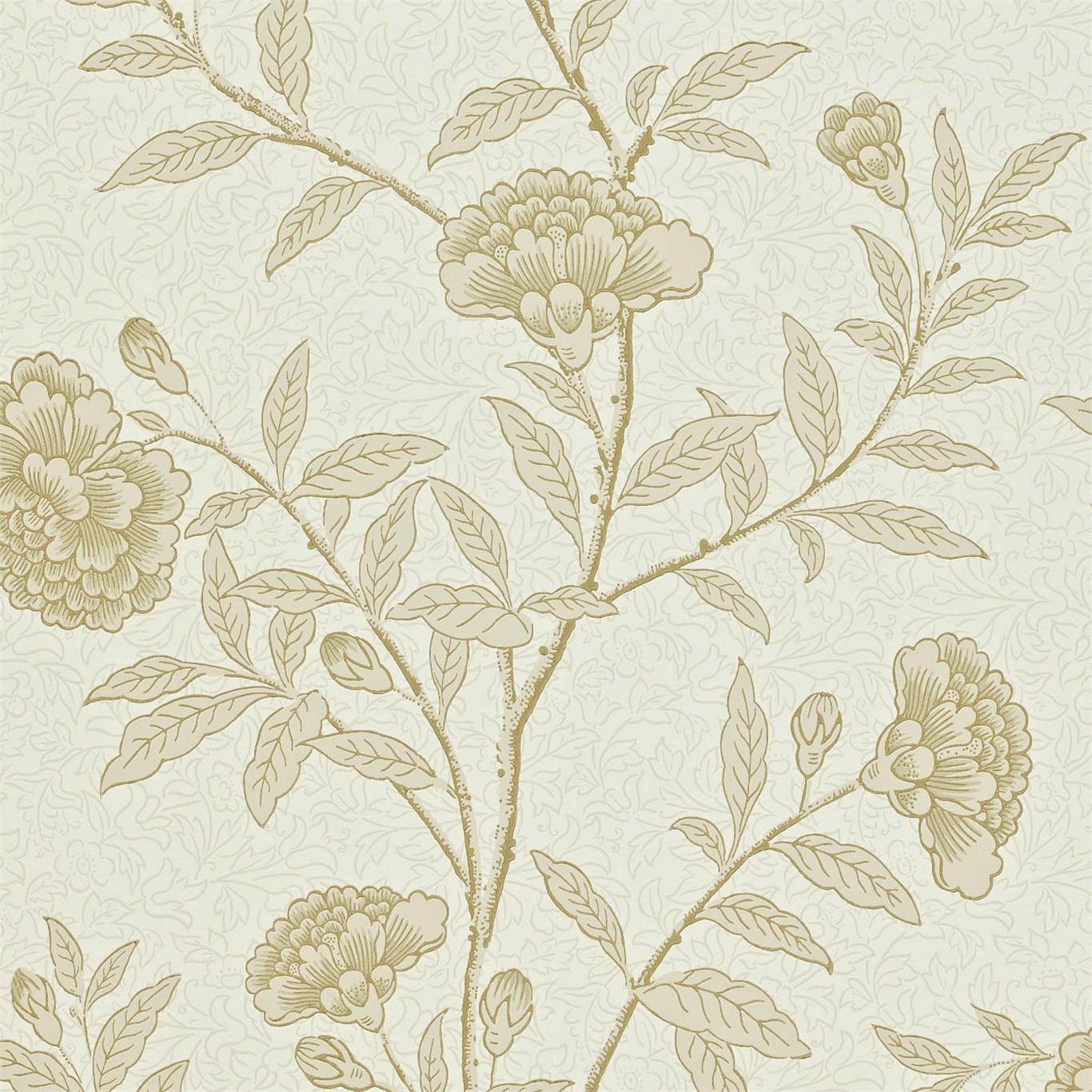 Chinese Peony Linen Wallpaper by SAN