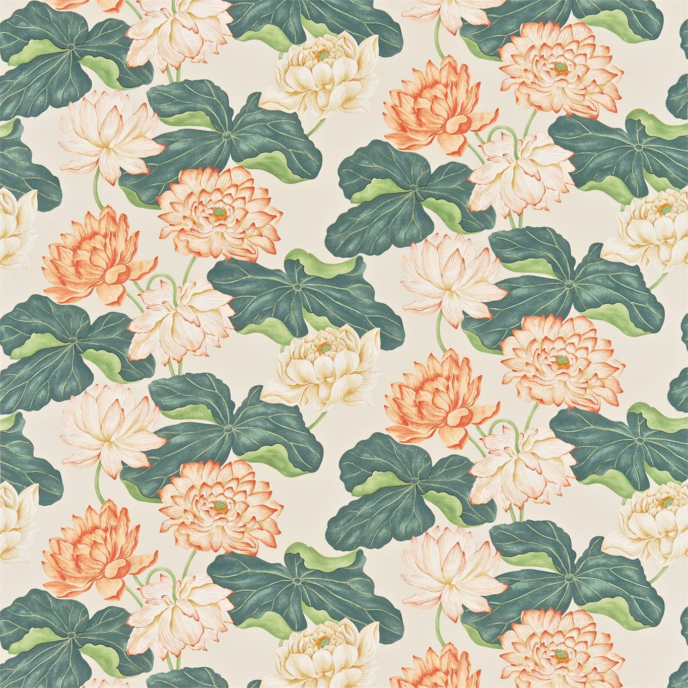 Kew Tangerine/Stone Fabric by SAN