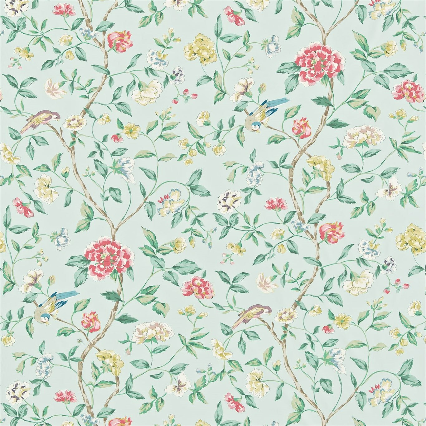 Sissinghurst Eggshell/Rose Fabric by SAN