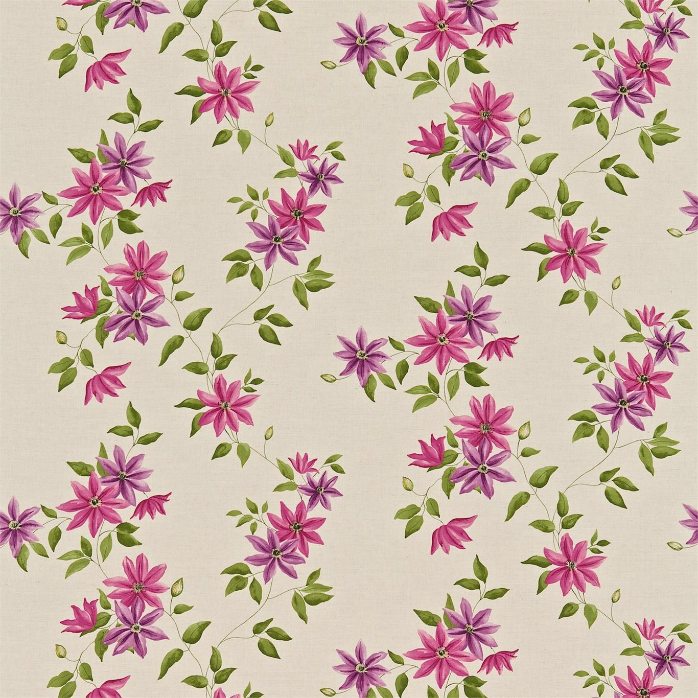 Wisley Magenta/Linen Fabric by SAN