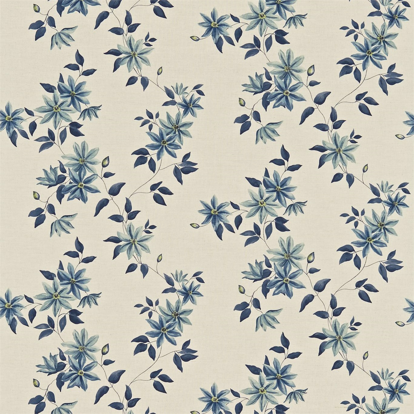 Wisley Indigo/Linen Fabric by SAN