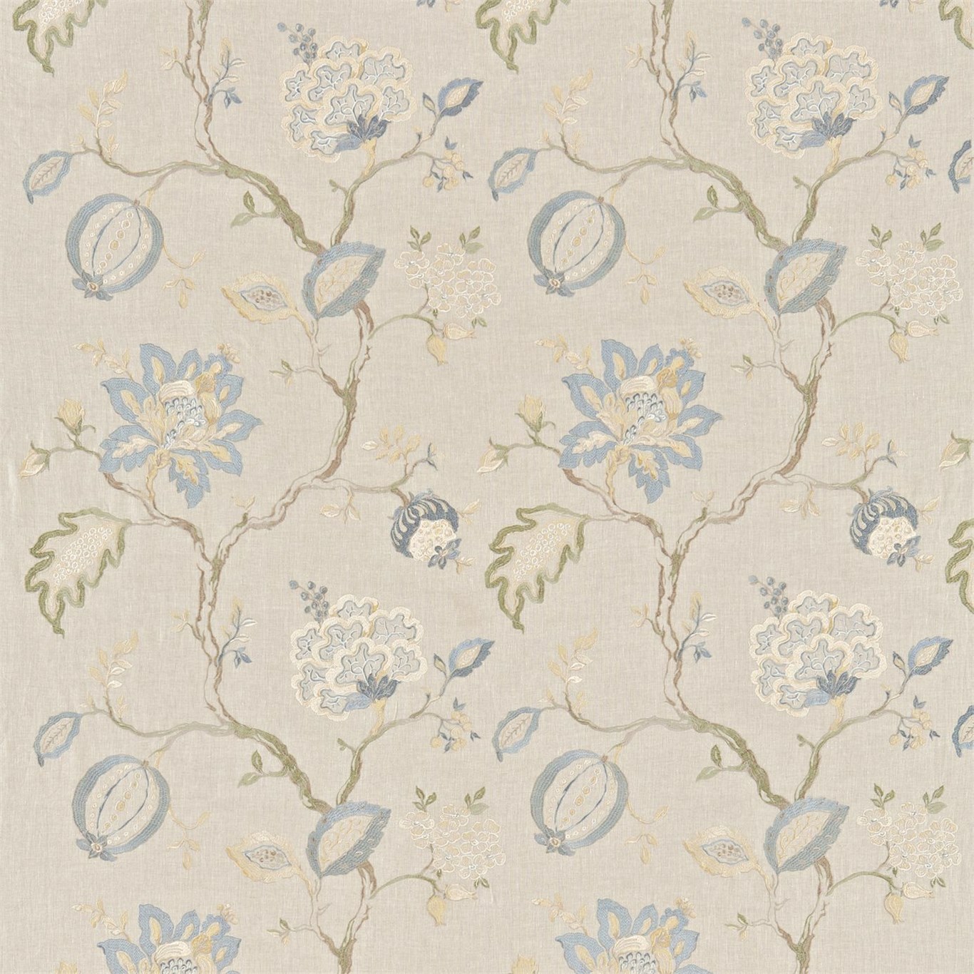Hadham Cornflower Blue/Linen Fabric by SAN