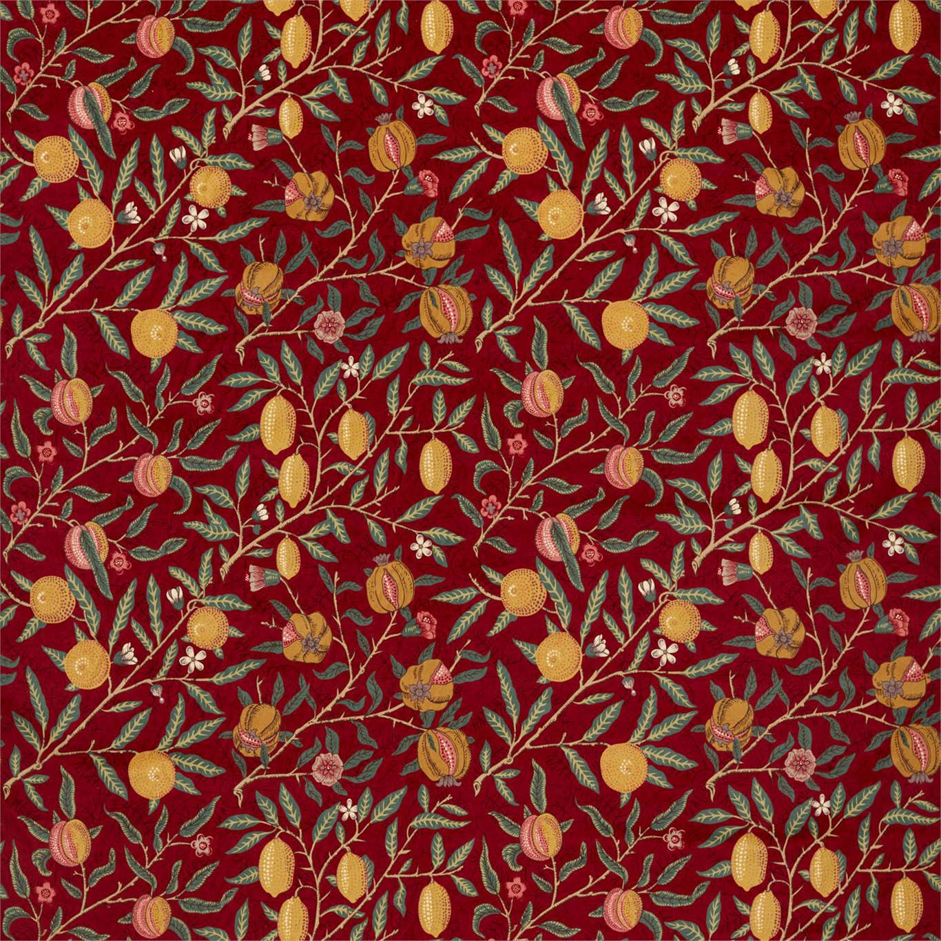 Fruit Velvet Madder/Bayleaf Fabric by MOR