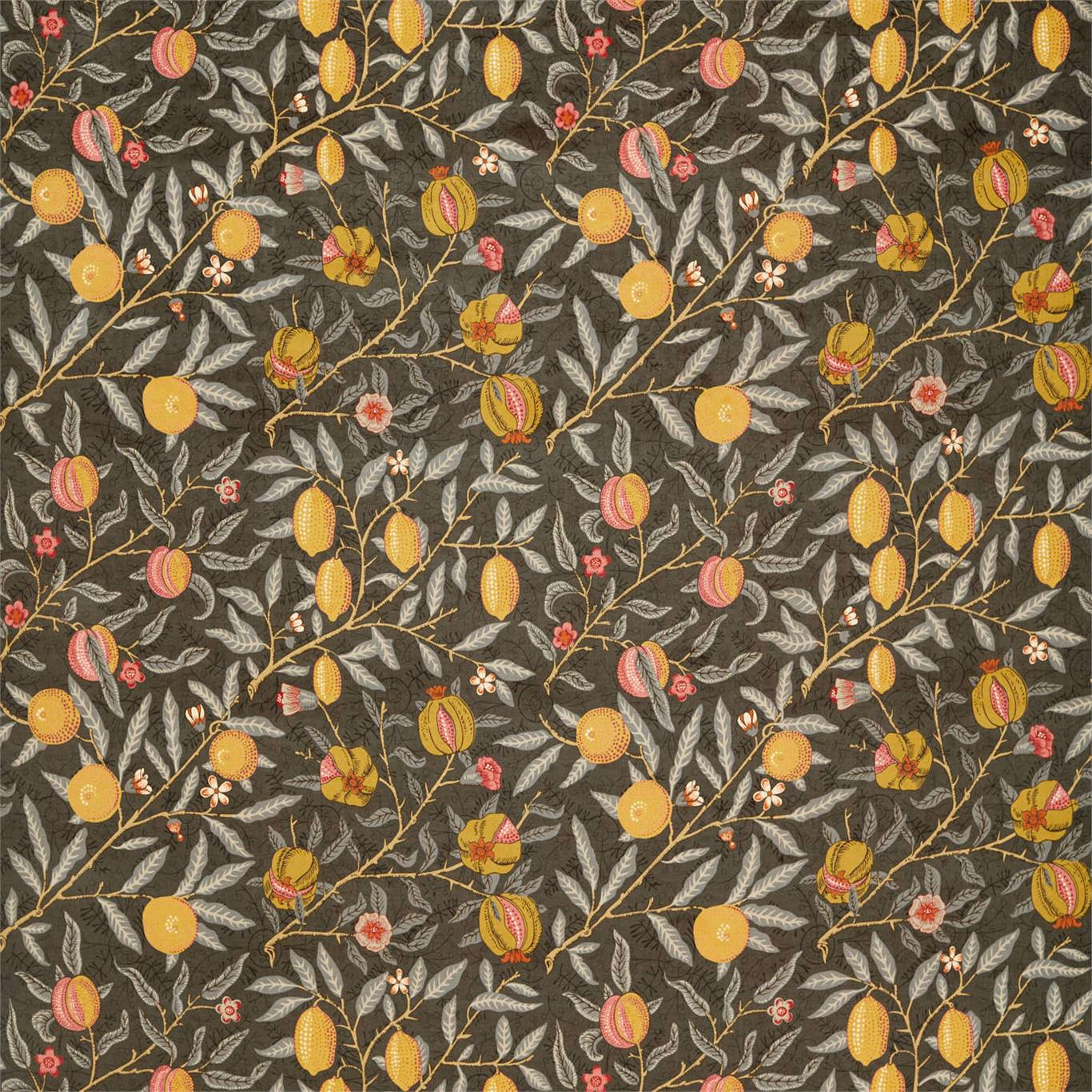 Fruit Velvet Walnut/Bullrush Fabric by MOR
