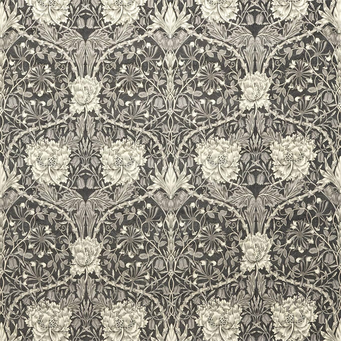 Honeysuckle And Tulip Velvet Black Walnut/Stone Fabric by MOR