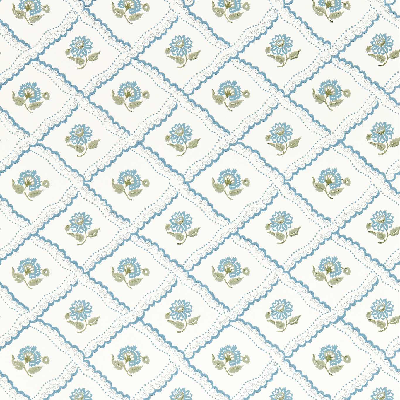 Fairdown Wedgwood/Willow Wallpaper by SAN