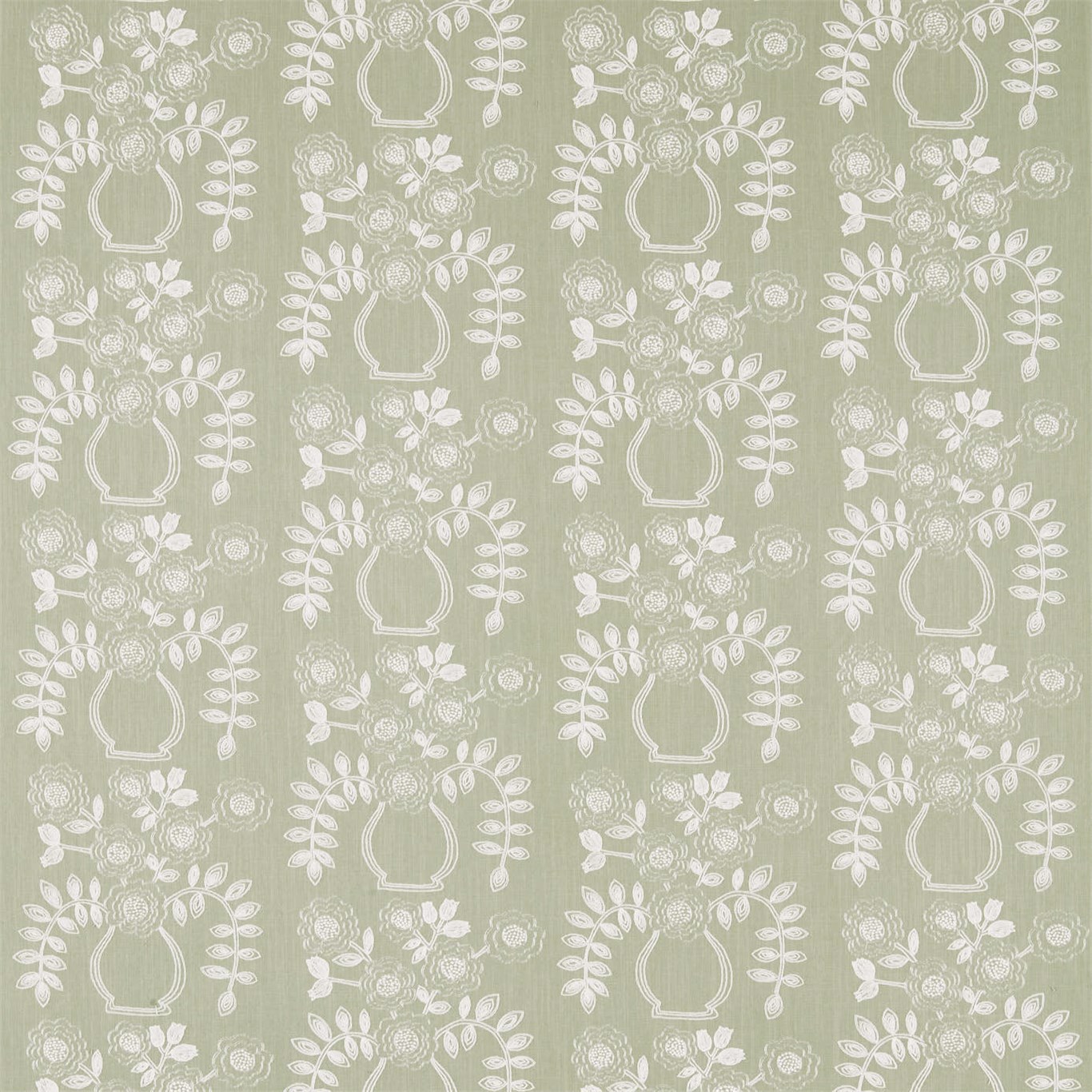 Flower Pot Fennel Fabric by SAN