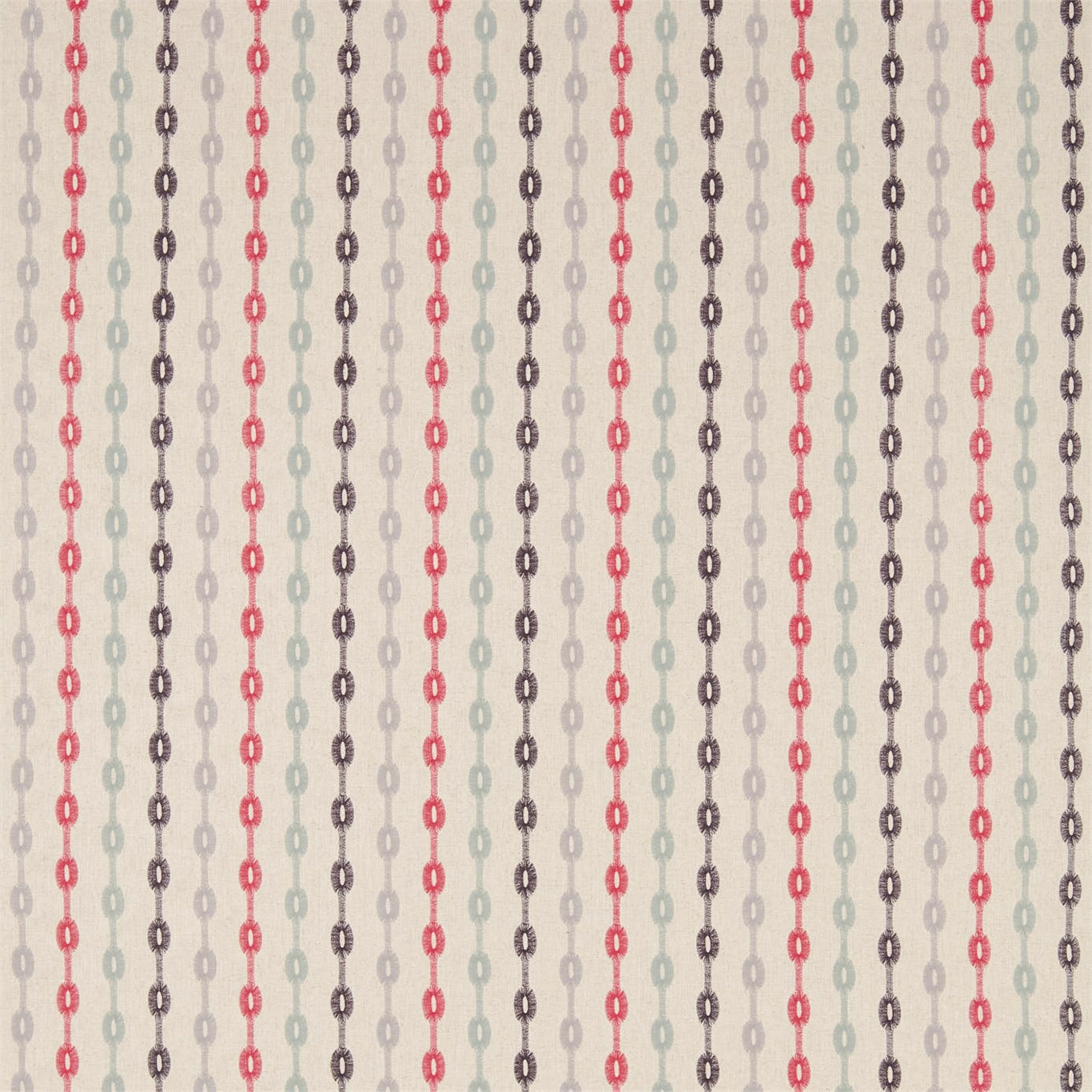 Shaker Stripe Coral/Celadon Fabric by SAN