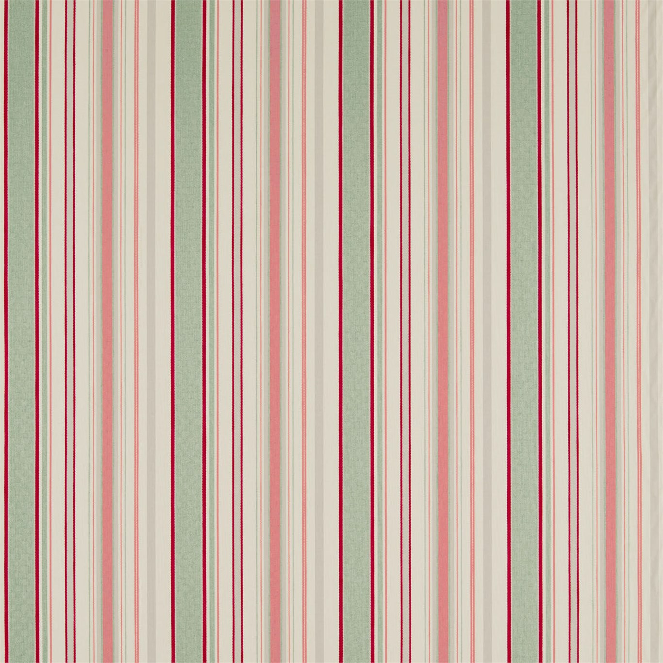 Dobby Stripe Coral/Celadon Fabric by SAN