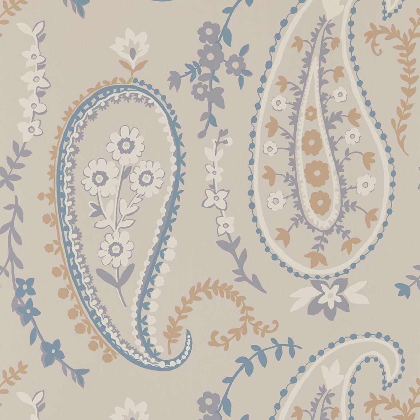 Jamila Wedgwood/Linen Wallpaper by SAN