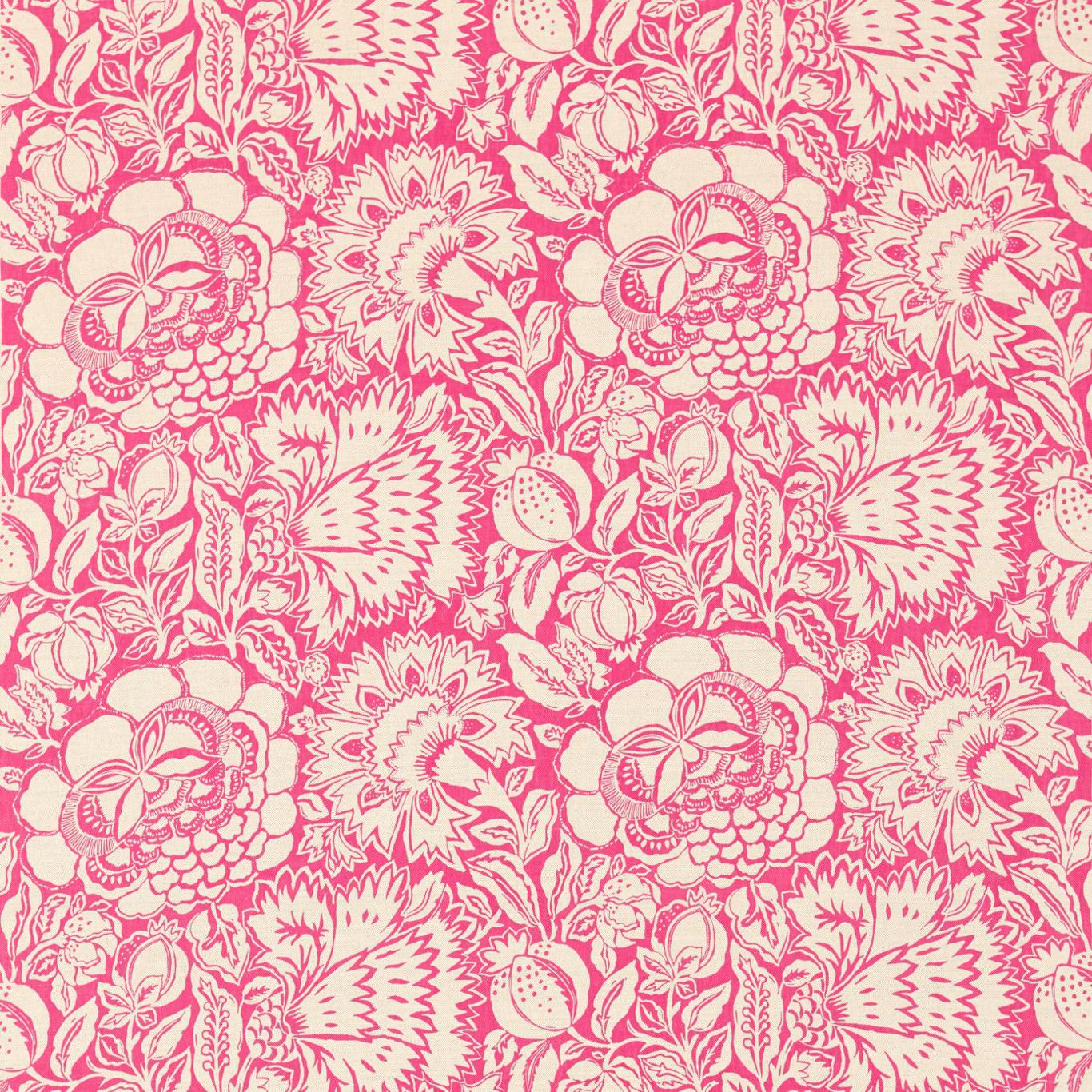 Poppy Damask Fuchsia/Cream Fabric | Sanderson by Sanderson Design