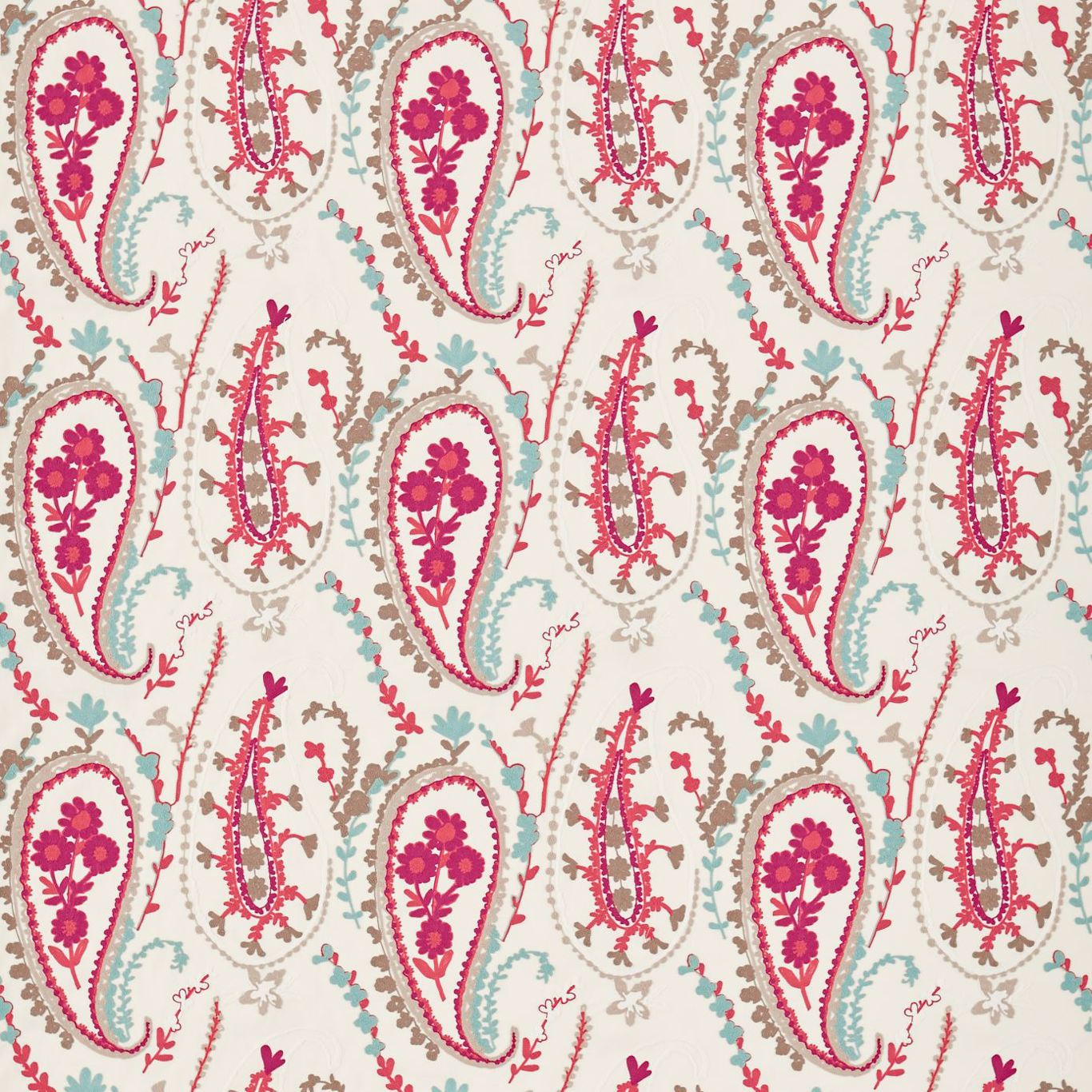 Jamila Coral/Aqua Fabric by SAN