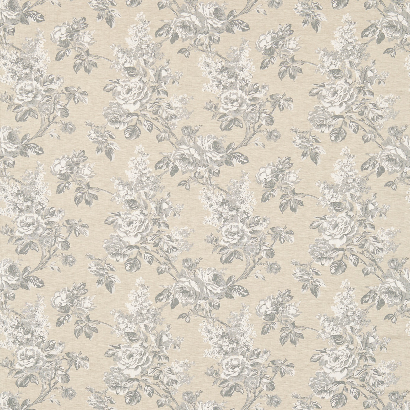 Sorilla Damask Silver/Linen Fabric by SAN