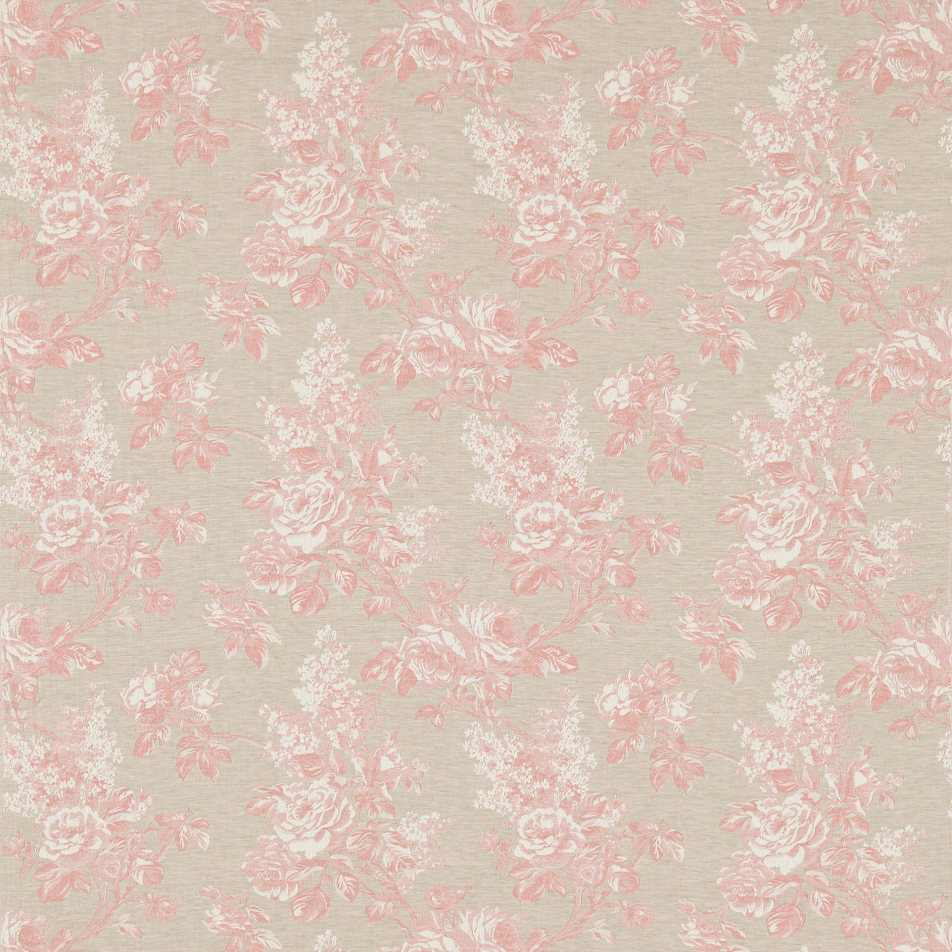 Sorilla Damask Shell Pink/Linen Fabric by SAN
