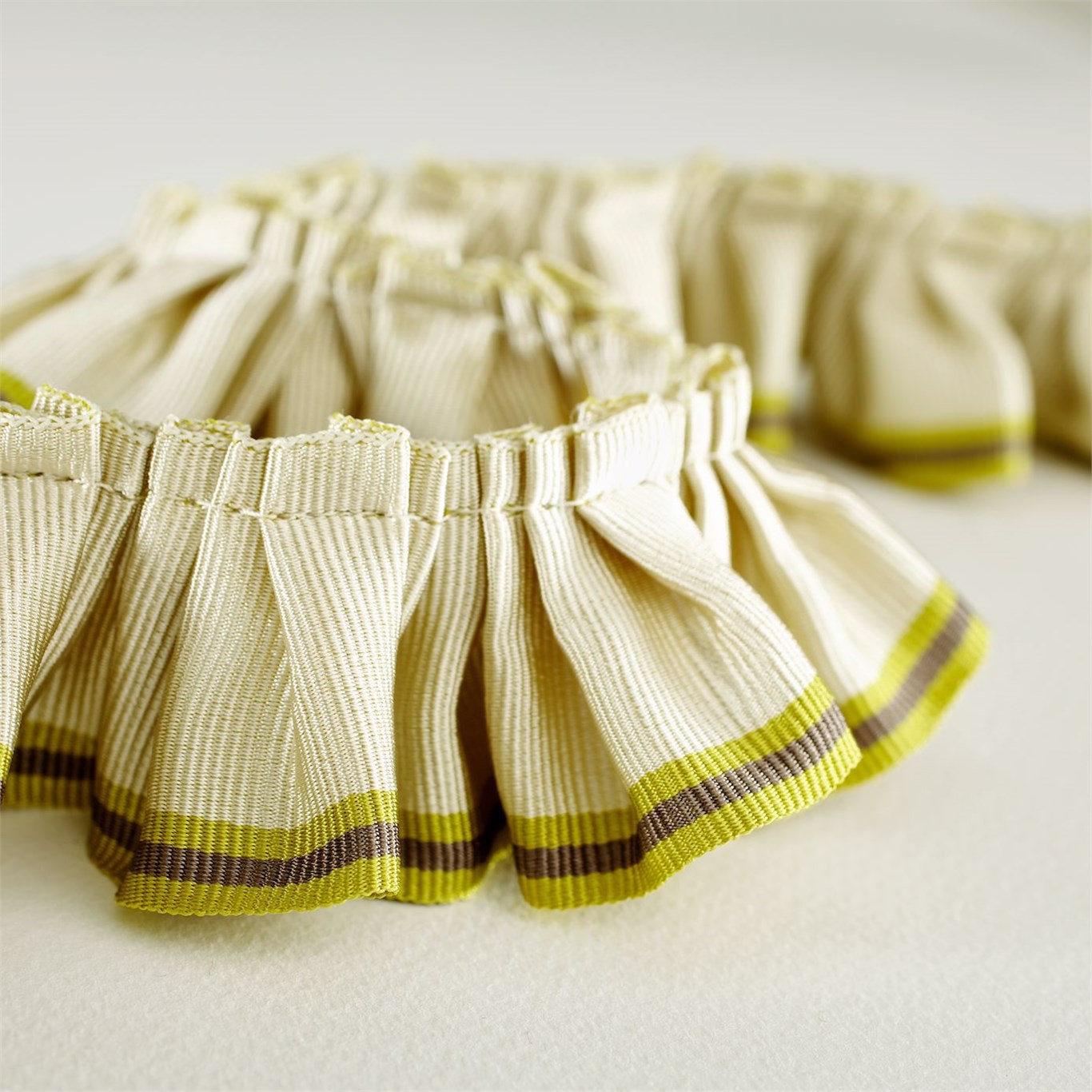 Pleated Ruffle Lime/Ecru Trimmings by SAN