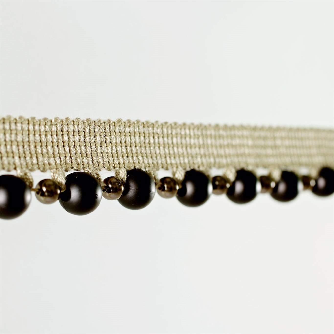 Beaded Braid Charcoal/Linen Trimmings by SAN