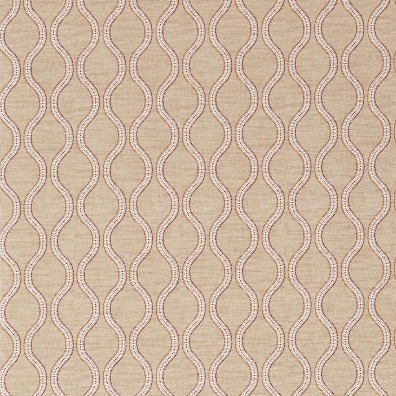 Ogee Stripe Linen/Red Fabric by SAN