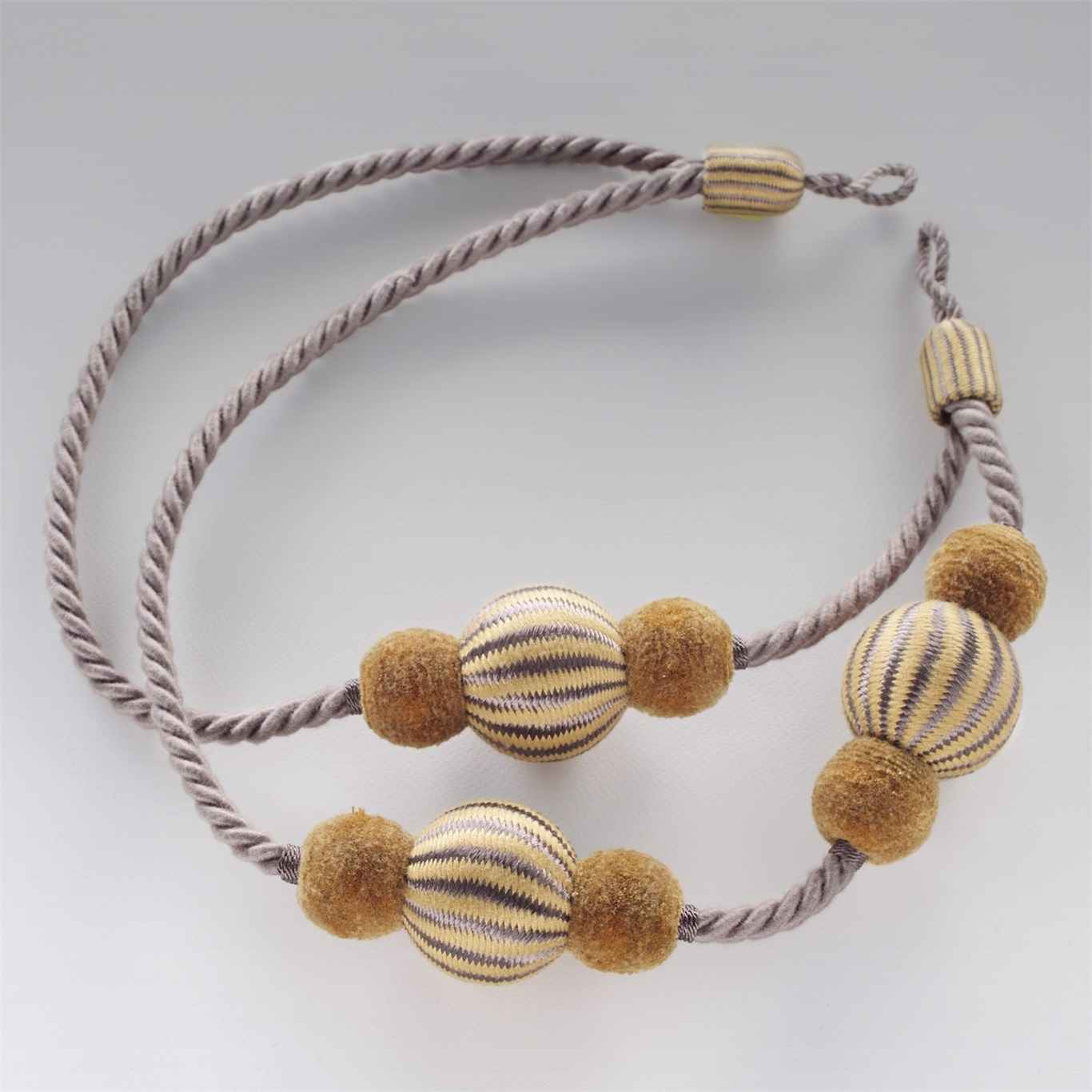 Pom Pom Tieback Taupe/Gold Trimmings Sanderson by Sanderson Design