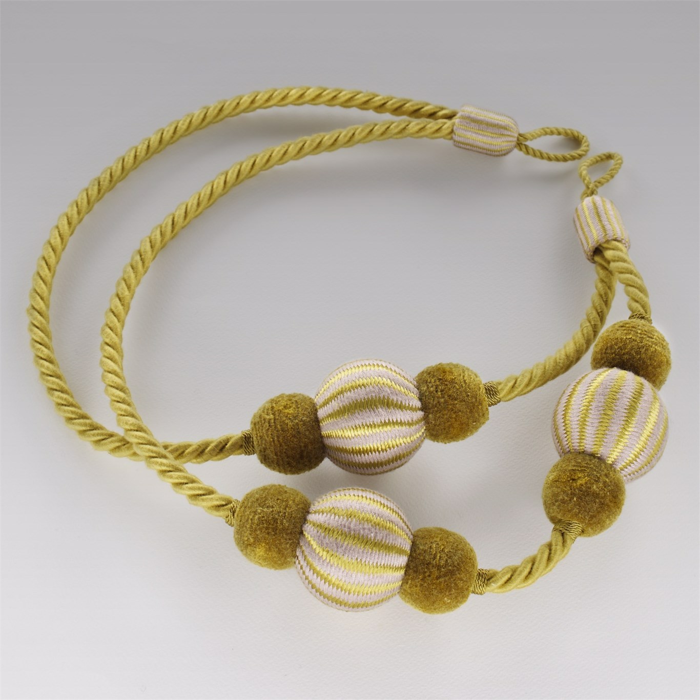 Pom Pom Tieback Lime/Ecru Trimmings Sanderson by Sanderson Design