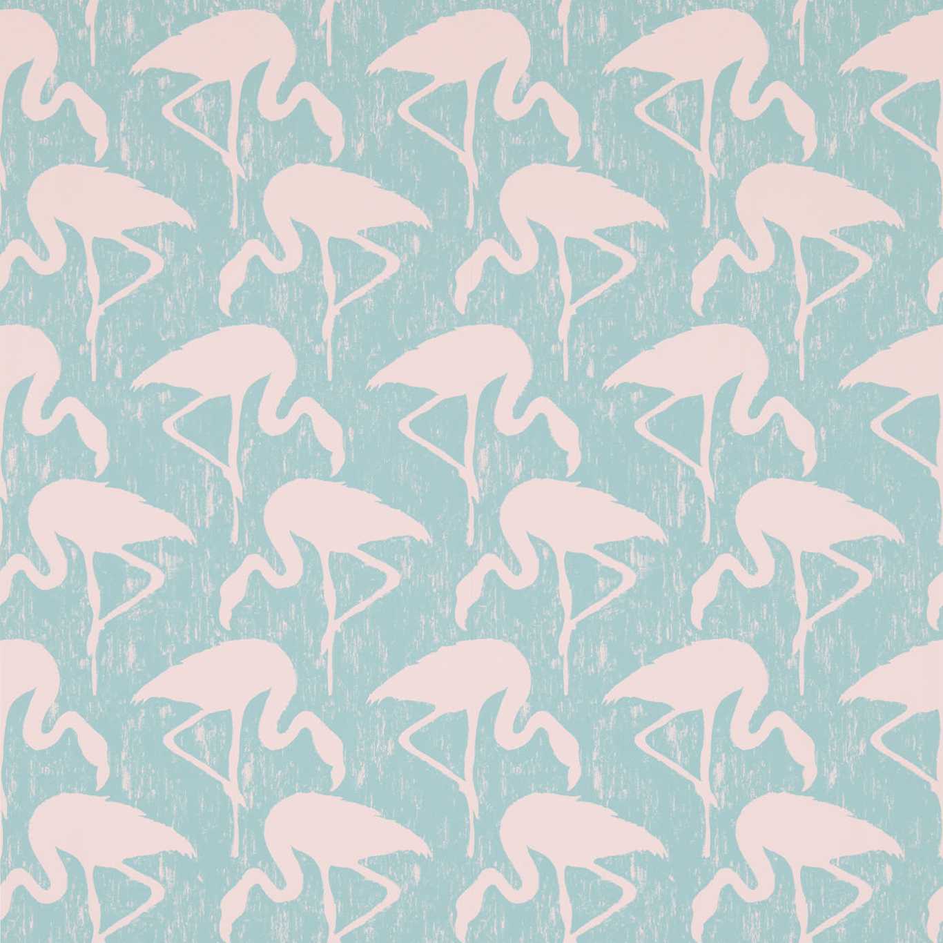 Flamingos Turquoise Pink Wallpaper by SAN