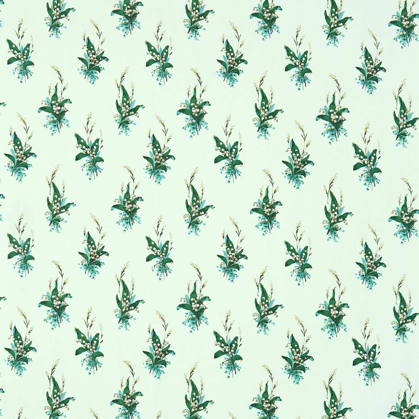 Muguet Egg Shell Blue Fabric by SAN