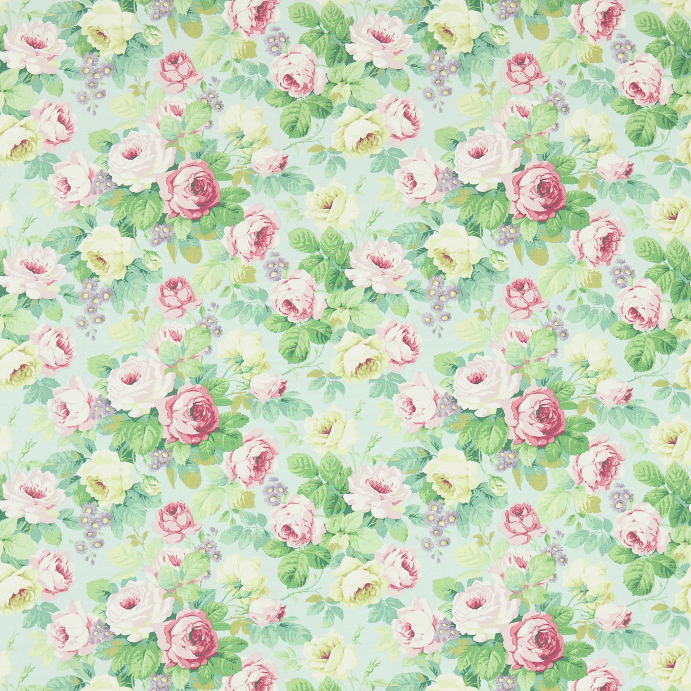 Chelsea Duck Egg/Rose Fabric by SAN