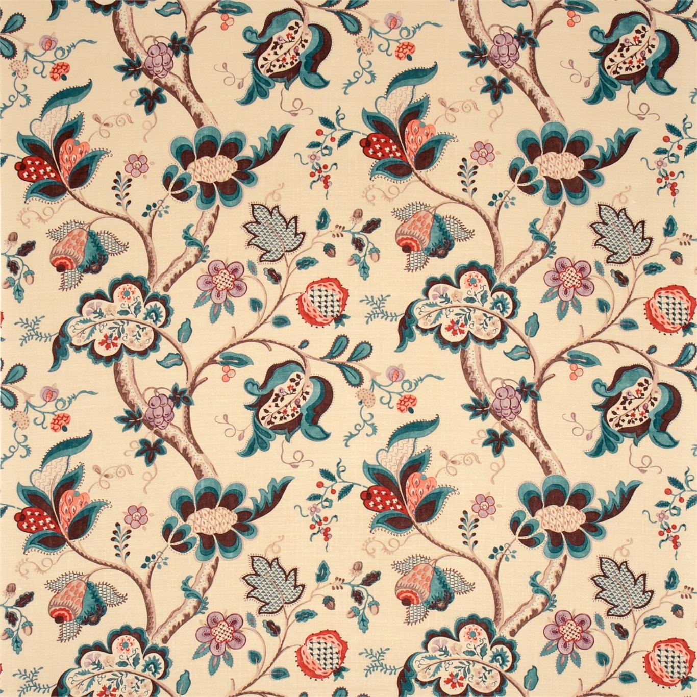 Roslyn Teal/Cherry Fabric by SAN