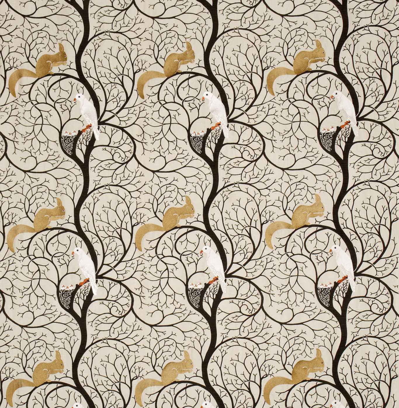 Squirrel & Dove Linen/Ivory Fabric by SAN