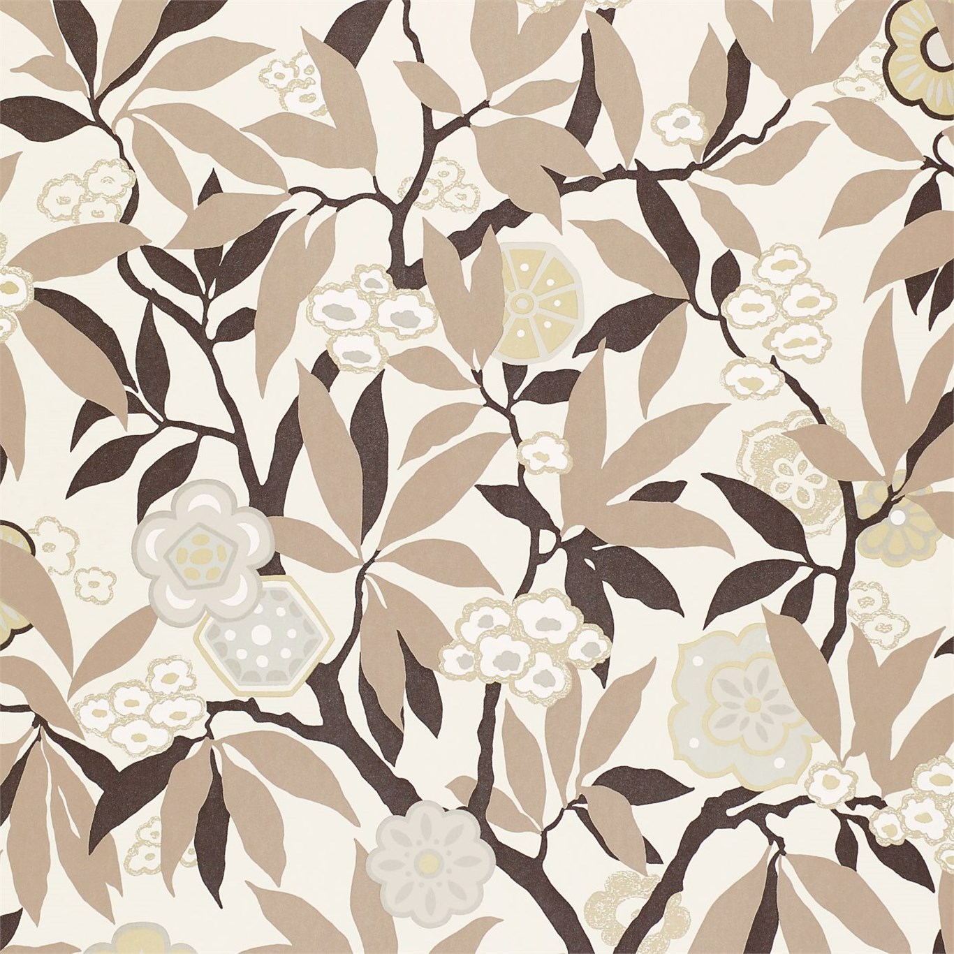 Primavera Linen/Gold Wallpaper by SAN