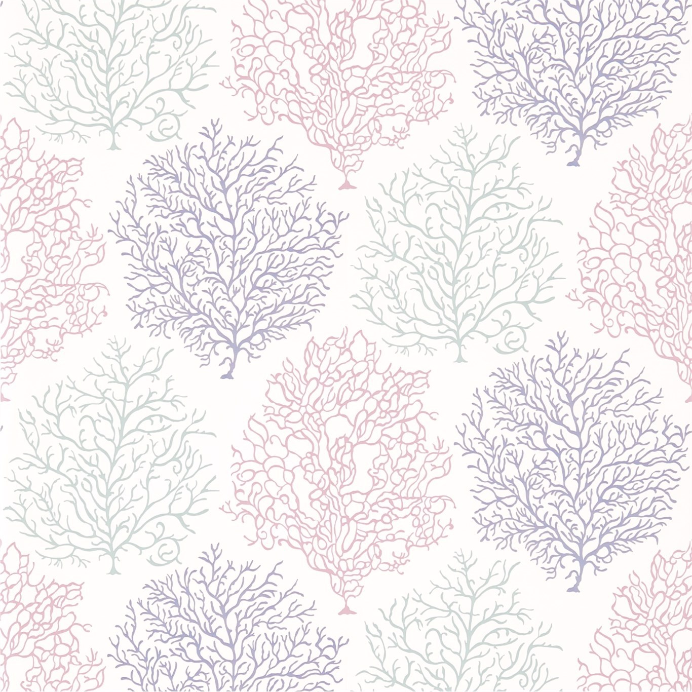 Coral Reef Teal/Mauve Wallpaper by SAN