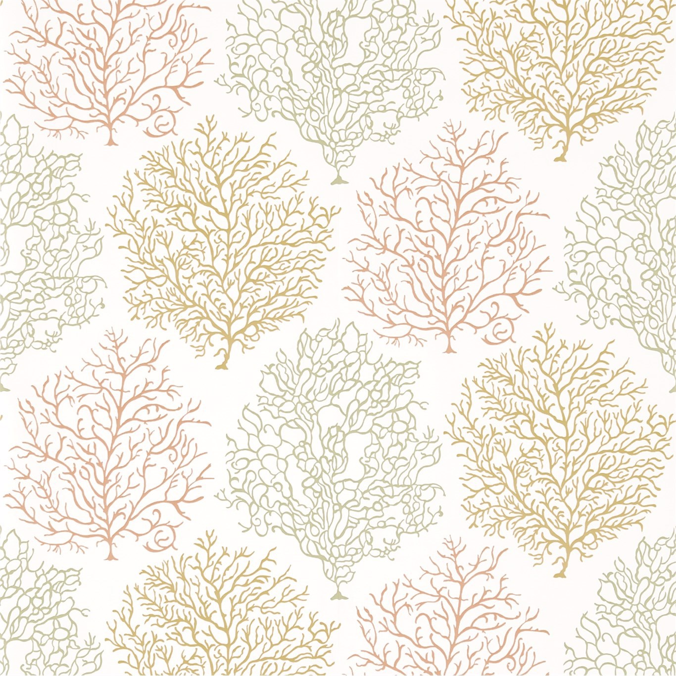 Coral Reef Amber/Russet Wallpaper by SAN